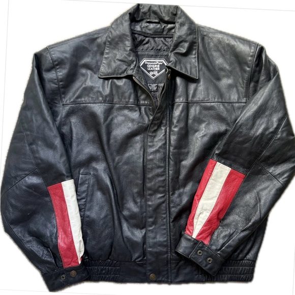 Diamond Supply Co. Other - Diamond Plate Genuine Leather USA Eagle Jacket Black Biker Moto Boxy Work Style